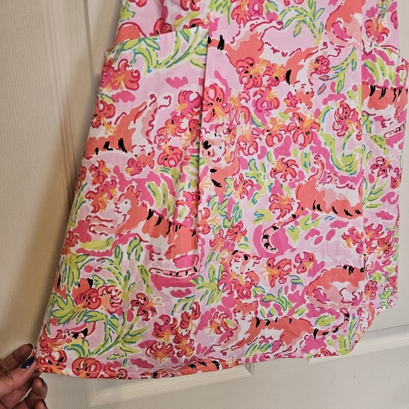 Lilly Pulitzer Strapless Ferra Dress Call Me Kitty Tiger Ruffle Mini Dress - Picture 8 of 8